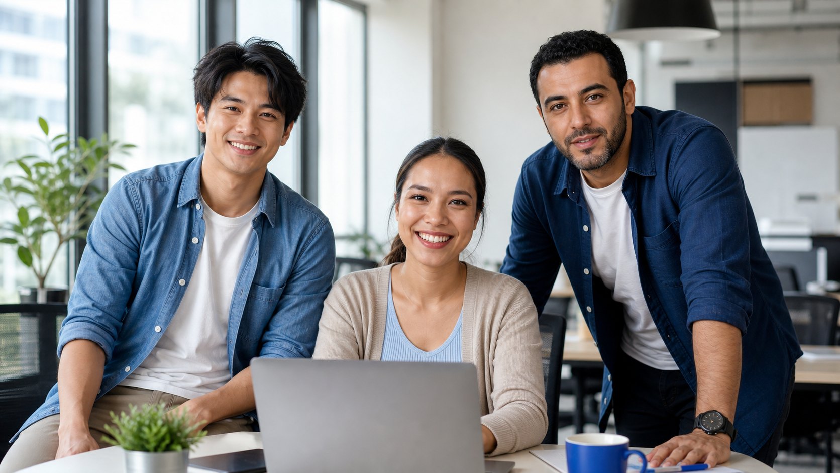 The three friends who founded WebSiam — in their Bangkok studio
