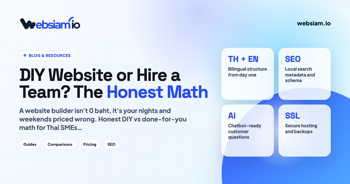Build your website yourself or hire a team? The honest math for Thai businesses