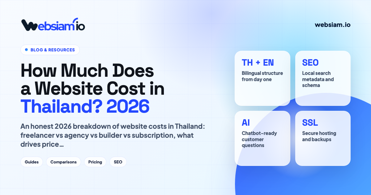 Freelancer, agency or builder? What a website really costs in Thailand over 3 years