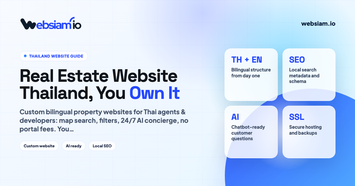 Real estate website Thailand: own your listings, stop renting them from portals
