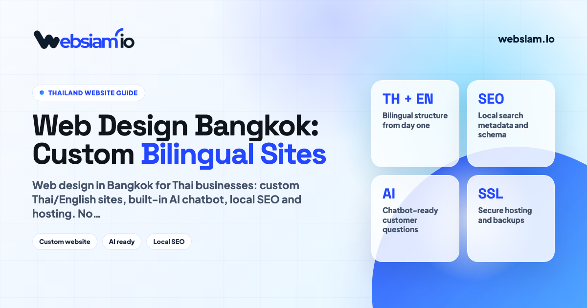 Web Design Thailand: Custom Bilingual Websites for Thai Businesses